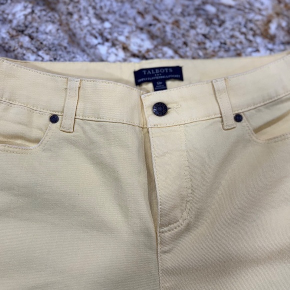 Talbots Simply Flattering 5 Pocket jeans - happy YELLOW color! Size 12P EUC - Picture 3 of 16
